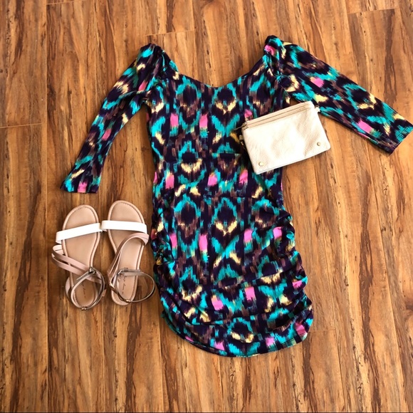 Multi Coloured Body Con Dress - Picture 2 of 2